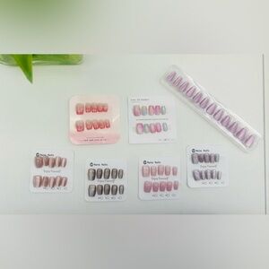 Lot of 7 Assorted Press-On Gel Nails Sets Cat Eye NIB